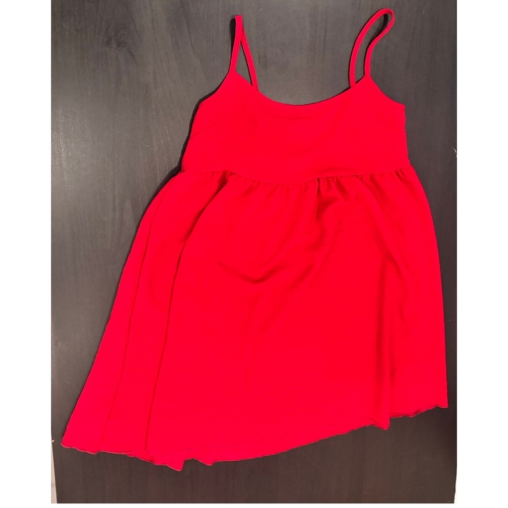 See You Monday LA Red‎ Empire Waist Cami Top with Back Bow Size Small